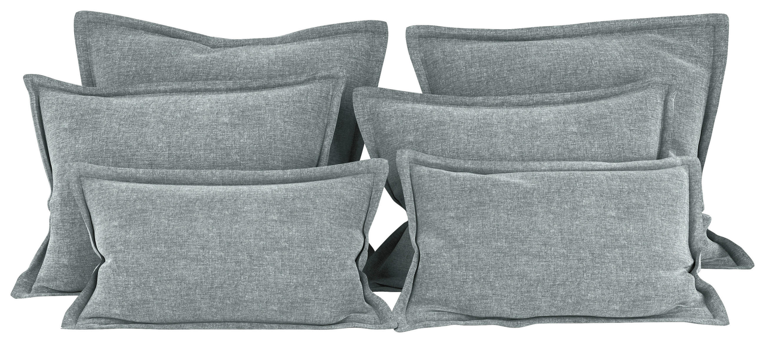 Mid.you Zierkissenset Grau 70-50x60-25x10 cm