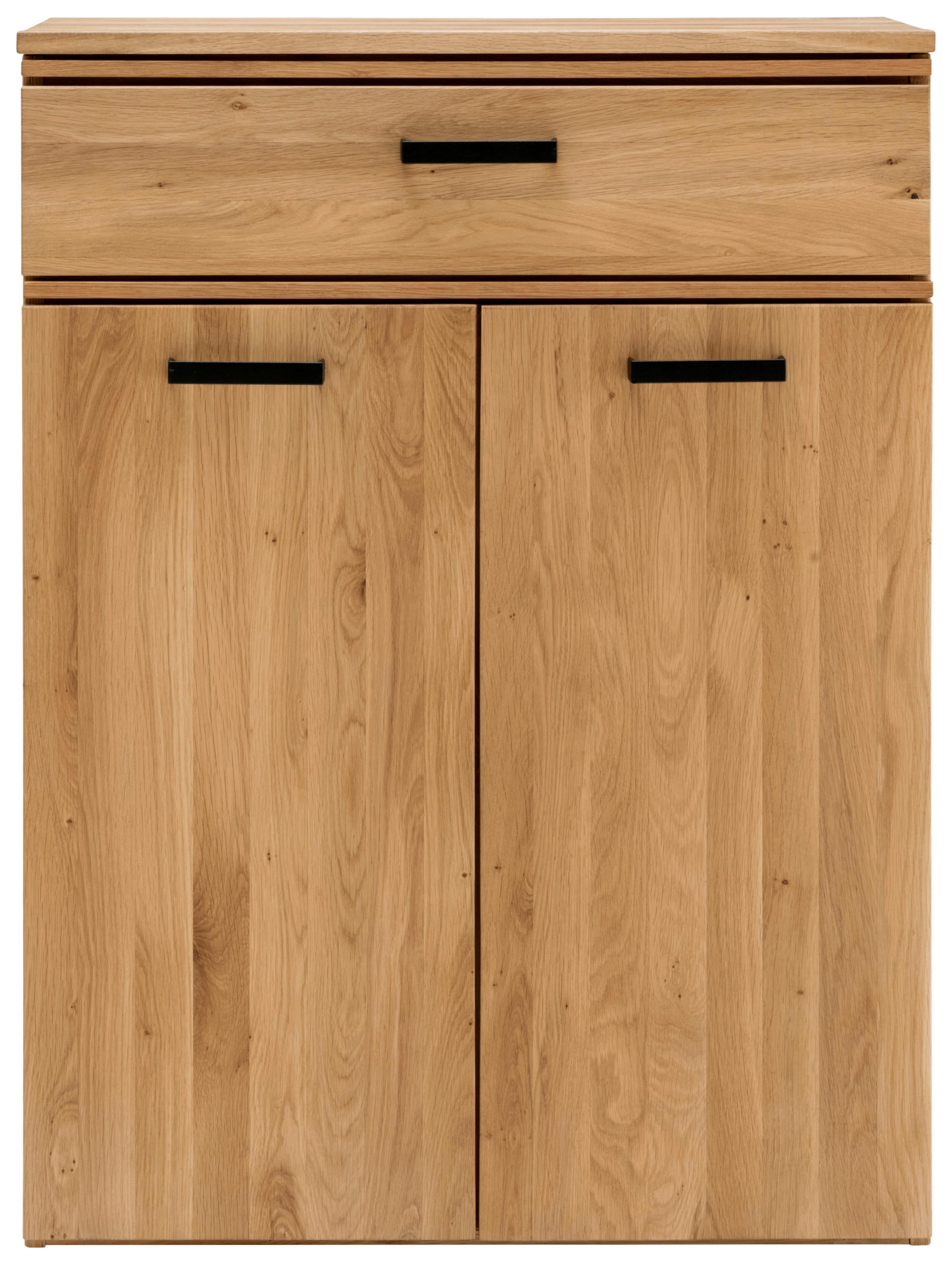 Thumbnail - Schuhschrank, Eiche, Metall, Wildeiche, massiv, vollmassiv, Hartholz, 3 Fächer, 1 Schublade(n) Schubladen, 80x109x39 cm,...