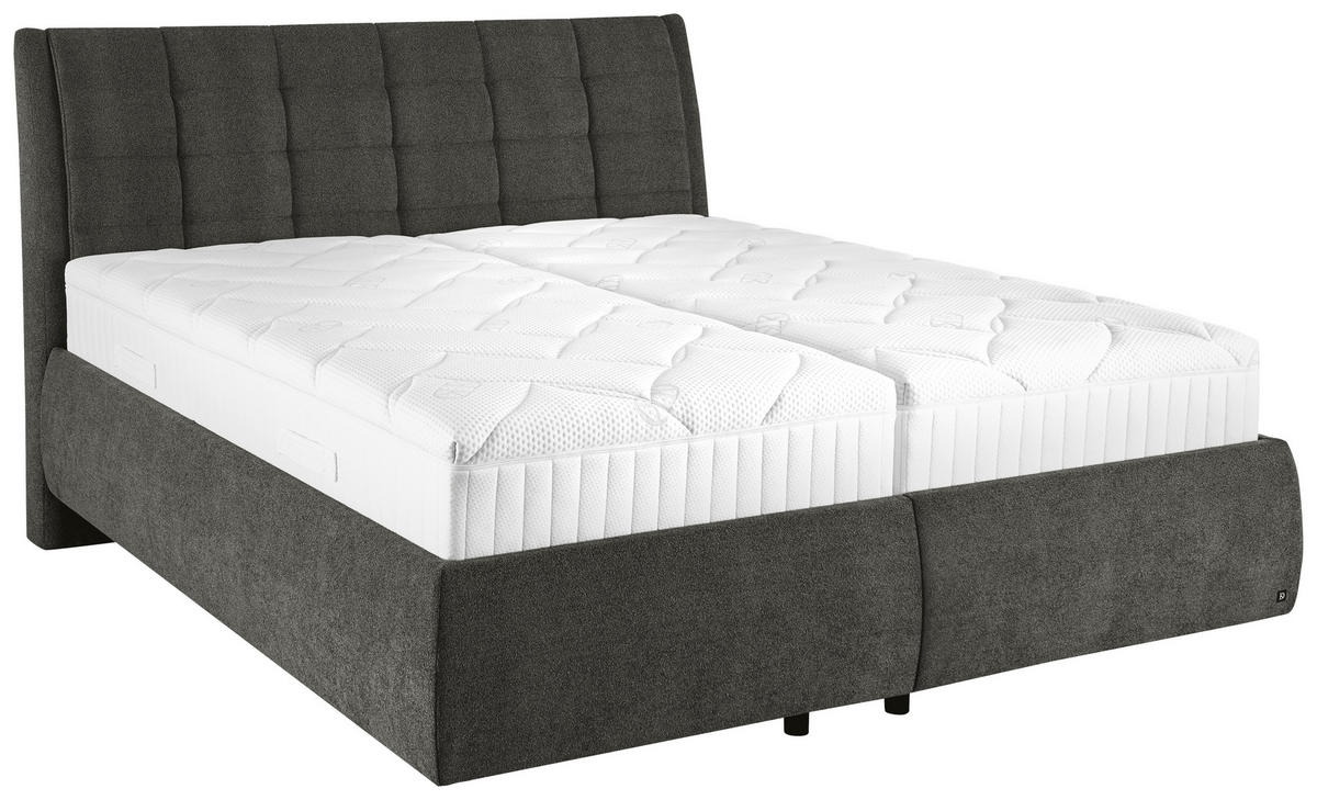 POLSTERBETT 180/200 cm,  in Anthrazit, Lattenrost, Bettkasten,  - Anthrazit/Schwarz, Design, Holz/Holzwerkstoff (180/200cm) - Dieter Knoll