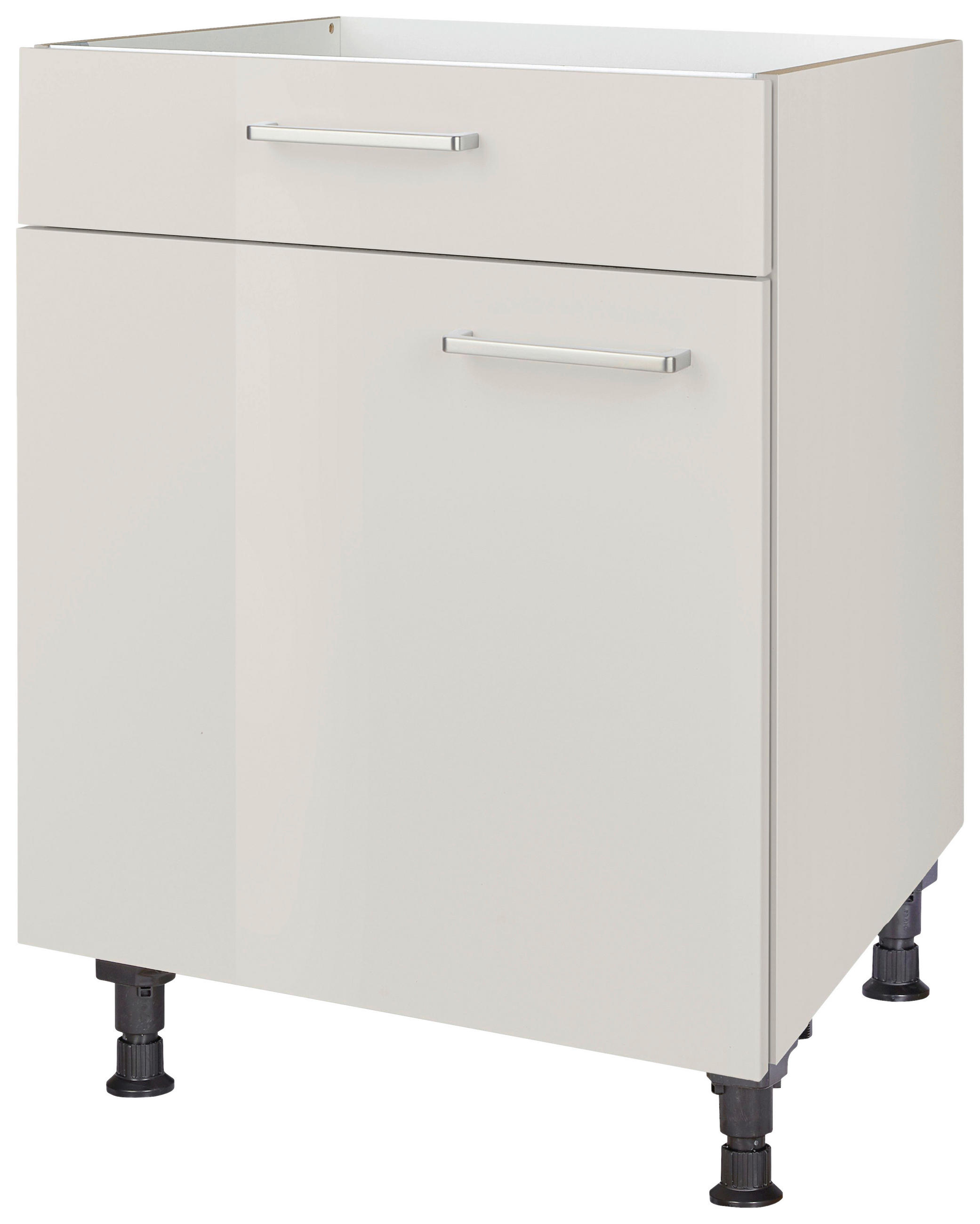 KOCHFELDUMBAUSCHRANK 60/87/56 cm  in Hellgrau  - Edelstahlfarben/Hellgrau, MODERN, Holzwerkstoff/Metall (60/87/56cm) - Nobilia