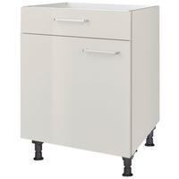 KOCHFELDUMBAUSCHRANK 60/87/56 cm  in Hellgrau  - Edelstahlfarben/Hellgrau, MODERN, Holzwerkstoff/Metall (60/87/56cm) - Nobilia