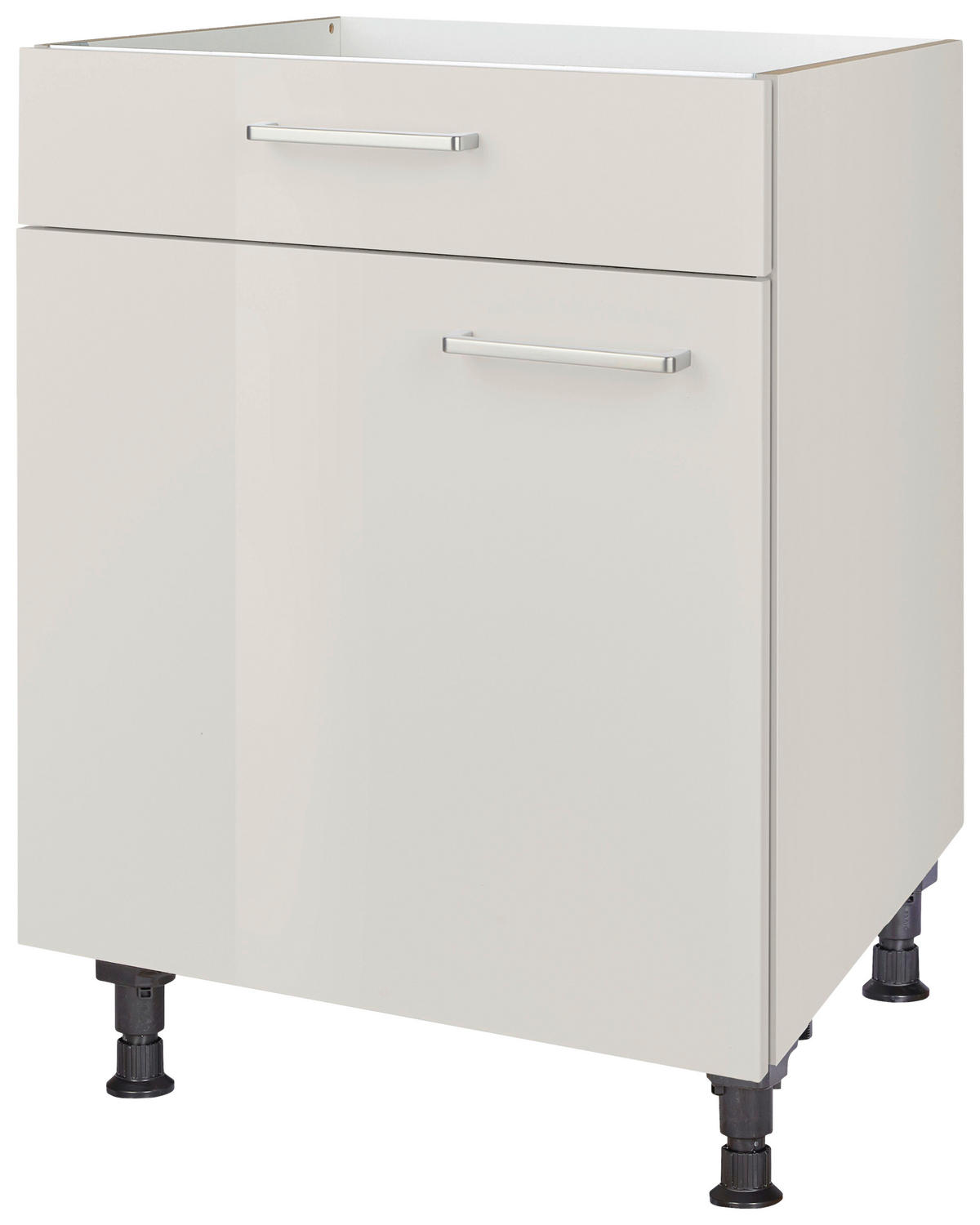 KOCHFELDUMBAUSCHRANK 60/87/56 cm  in Hellgrau  - Edelstahlfarben/Hellgrau, MODERN, Holzwerkstoff/Metall (60/87/56cm) - Nobilia