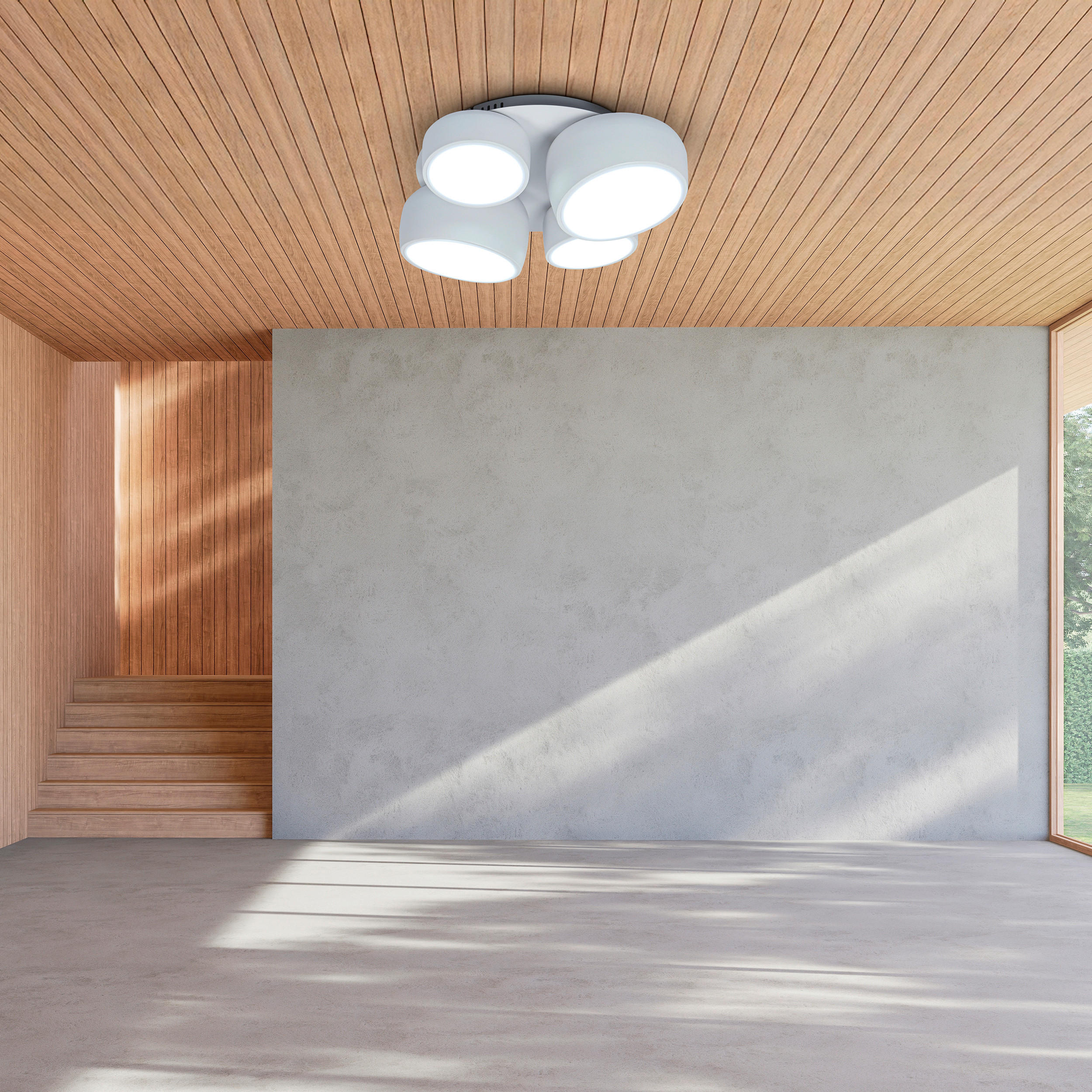 LED-DECKENLEUCHTE Deckenleuchte ELIORA 48,1/43,1/15 cm   - Weiß, Design, Kunststoff/Metall (48,1/43,1/15cm) - Näve