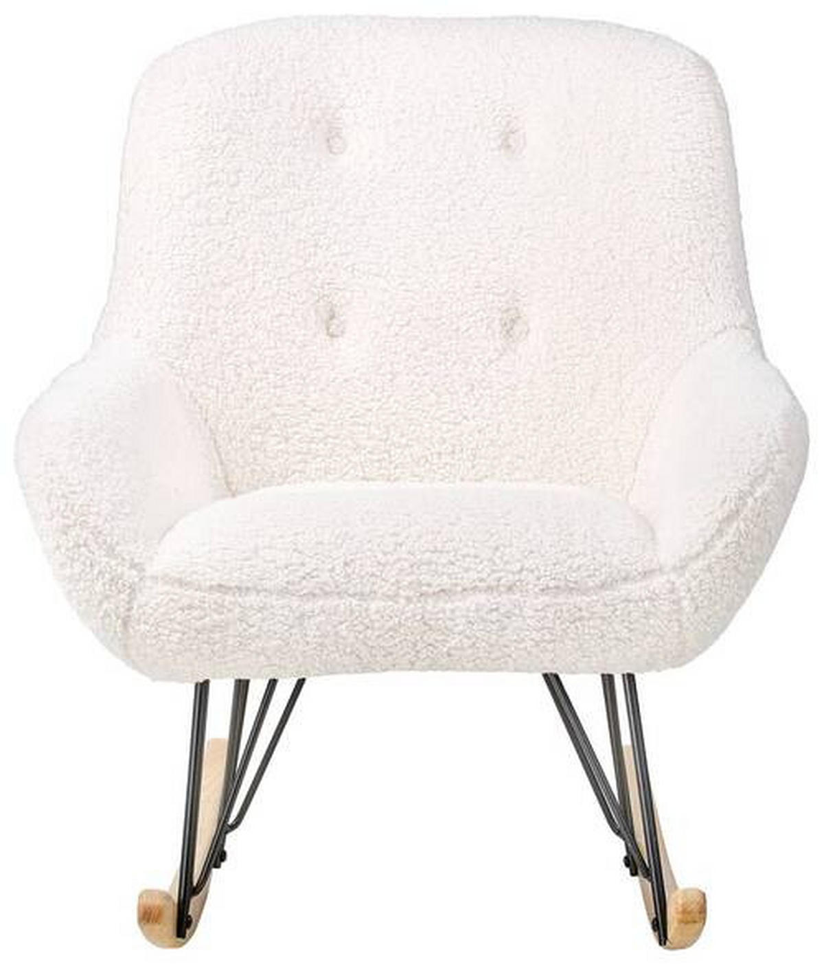 GUNGSTOL i teddy tyg vit  - vit/svart, Design, metall/trä (75/88/105cm) - MID.YOU