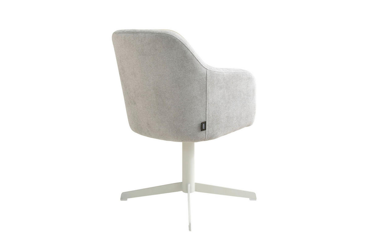 ARMLEHNSTUHL  Sitzfläche 360° drehbar Webstoff  Greige  - Greige/Seidengrau, Modern, Textil/Metall (59/86/63cm) - Schöner Wohnen