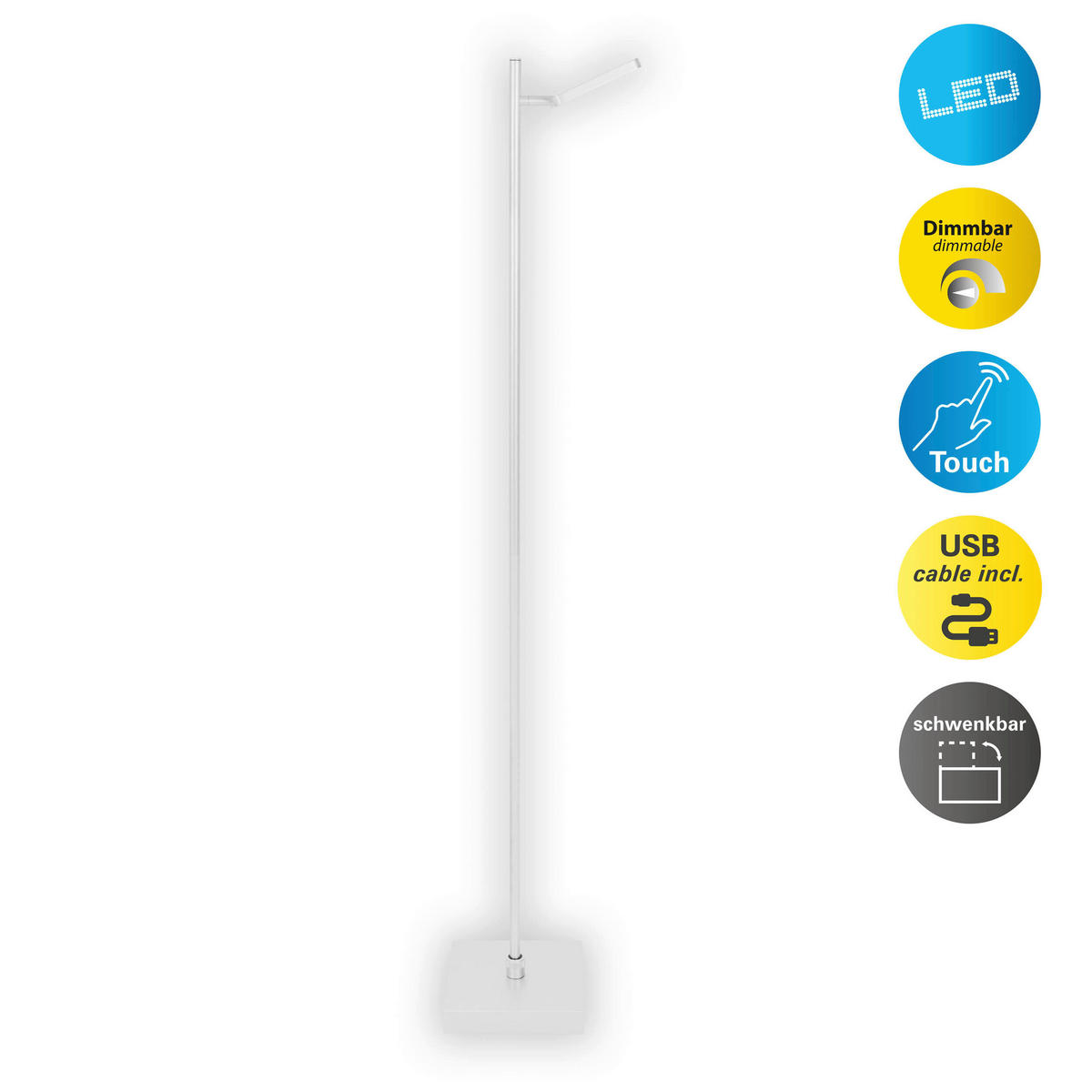 LED-STEHLEUCHTE 27/20/135 cm    - Weiß, KONVENTIONELL, Metall (27/20/135cm) - Näve