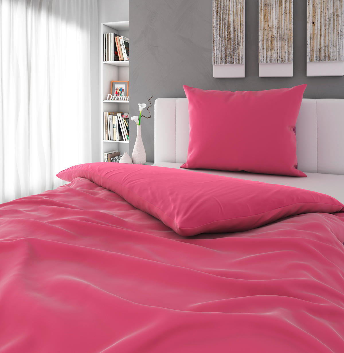 BETTWÄSCHE TANJA Satin 140/200 cm  - Rosa, Basics, Textil (140/200cm) - Novel