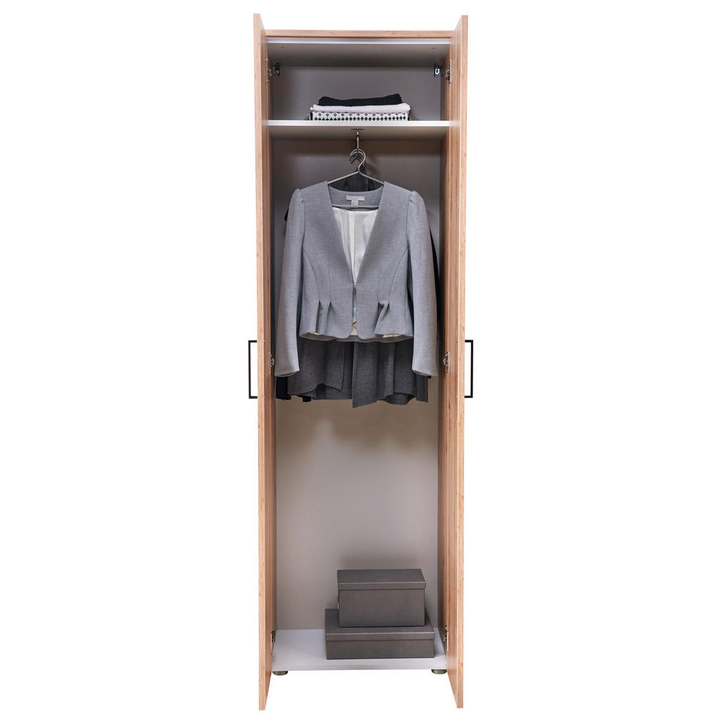 Thumbnail - Moderano Garderobenschrank Almada, Eiche, Metall, 1 Fächer, 60x200x38 cm, Beimöbel erhältlich, Typenauswahl, Garderobe, ...