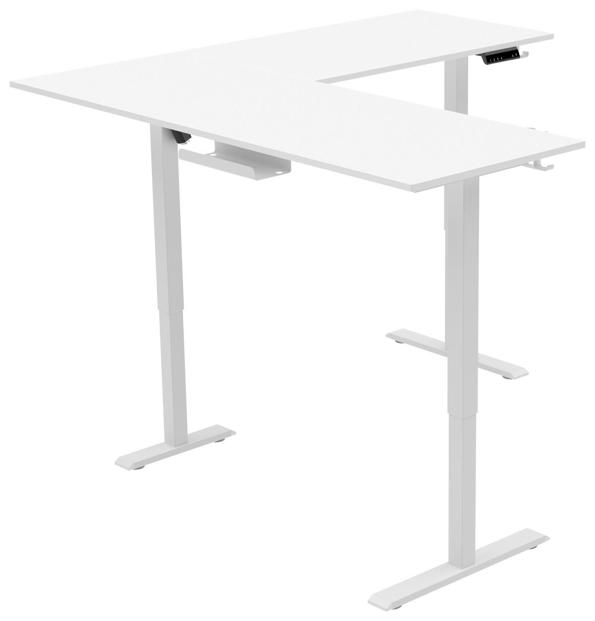 ECKSCHREIBTISCH 160/160/72-117 cm  in Weiß  - Weiß, KONVENTIONELL, Holzwerkstoff/Kunststoff (160/160/72-117cm) - Carryhome