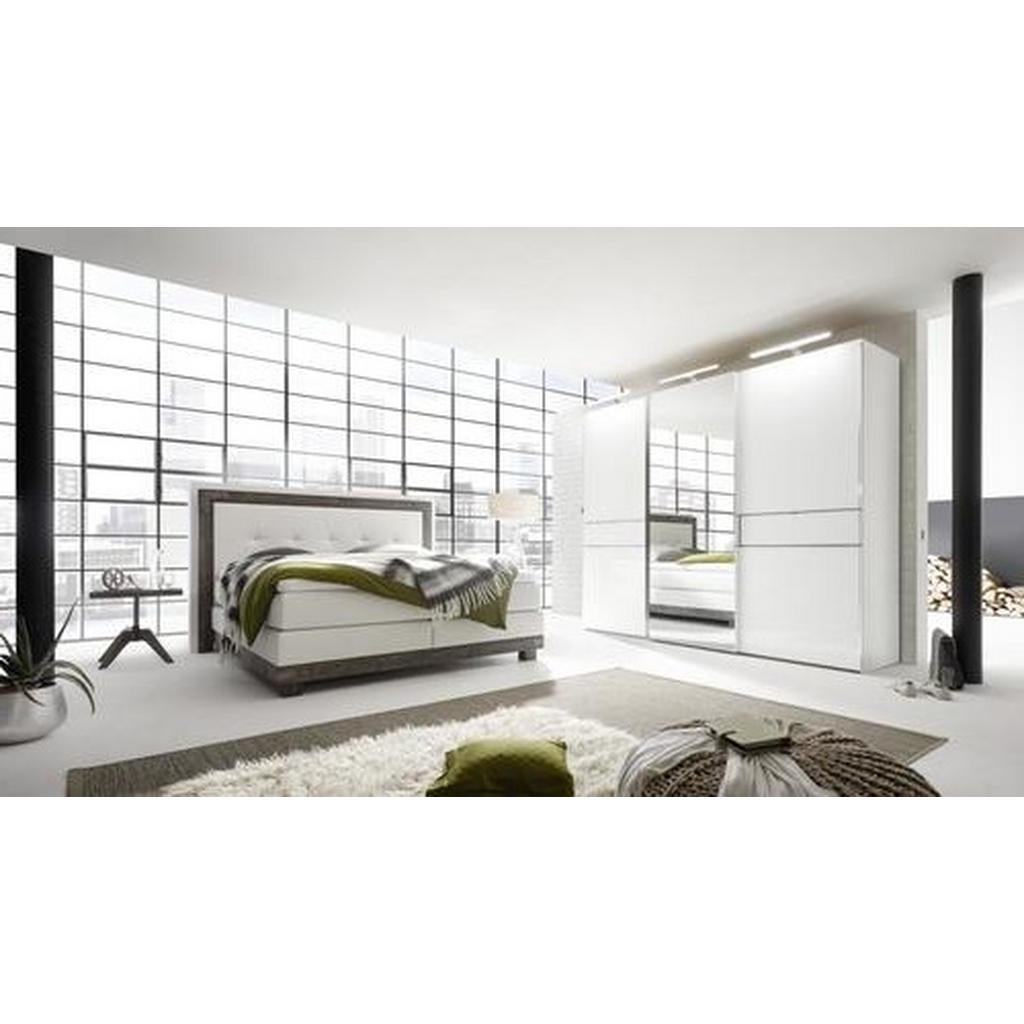 Thumbnail - Hasena Boxspringbett, Weiß, Akazie, Textil, Akazie, massiv, H3, Höhe ca. 28 cm, 180x200 cm, Topper durchgehend, in versc...