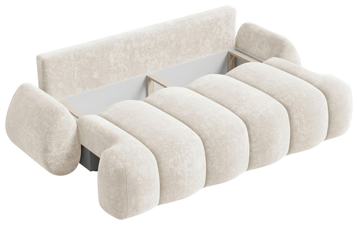 SCHLAFSOFA Creme  - Beige/Creme, Design, Kunststoff/Textil (270/103/113cm) - MID.YOU