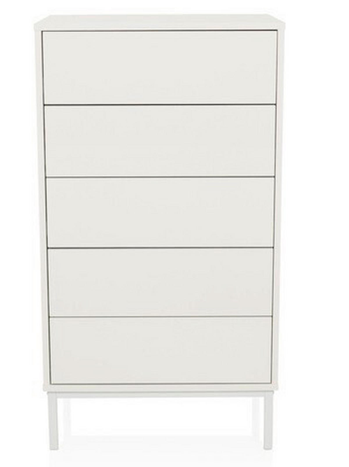 KOMMODE , 55/100/40 cm, 5 Schublade(n)  - Weiß, MODERN, Holzwerkstoff/Metall (55/100/40cm) - MID.YOU