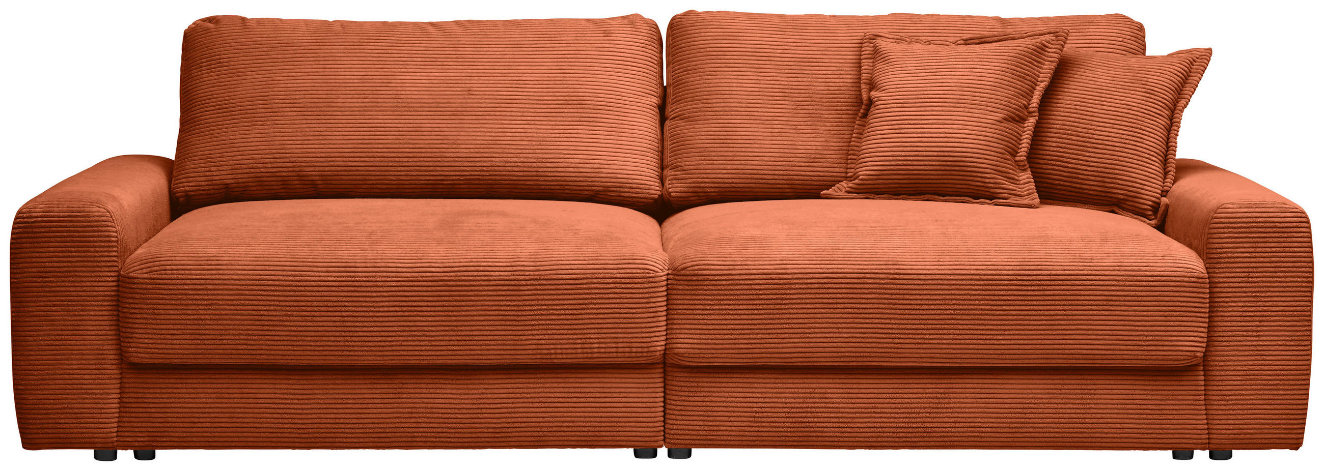 BIGSOFA Cord Terracotta  - Terracotta/Schwarz, MODERN, Kunststoff/Textil (278/93/112cm) - Carryhome