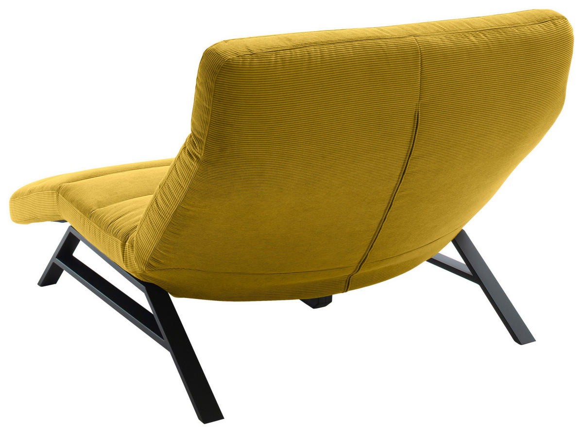 RELAXLIEGE Feincord Goldfarben  - Goldfarben/Schwarz, Design, Textil/Metall (120/54-113/158-198cm) - Pure Home Lifestyle