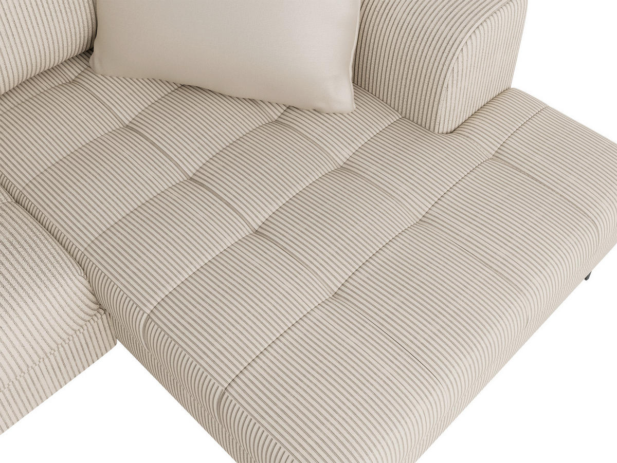 ECKSOFA Creme  - Creme/Schwarz, Design, Textil (177/276cm) - MID.YOU