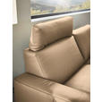 2,5-SITZER in Leder Beige  - Beige/Schwarz, Design, Leder/Metall (200/102/92cm) - Johann Jakob