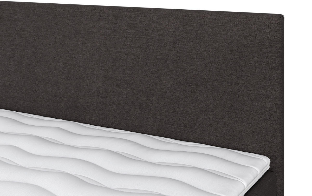 BOXBETT 180/200 cm  in Dunkelbraun  - Dunkelbraun/Schwarz, Modern, Holzwerkstoff/Textil (180/200cm) - MID.YOU