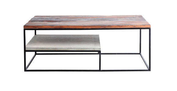 COUCHTISCH Akazie, Recyclingholz massiv 120/60/45 cm rechteckig Grau, Hellbraun - Hellbraun/Schwarz, Design, Holz/Stein (120/60/45cm) - Carryhome