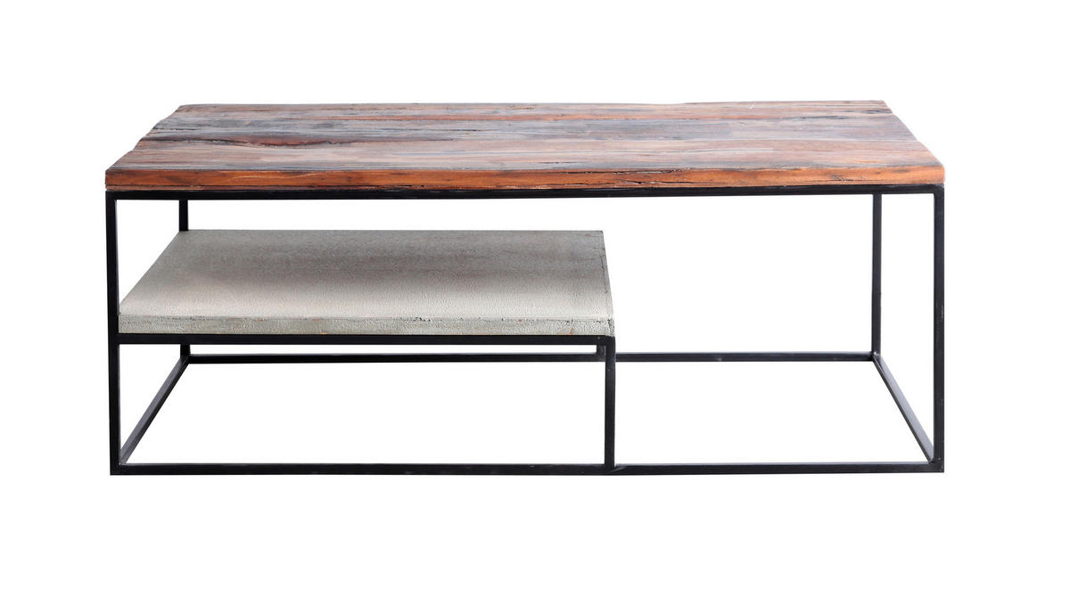 SOFFBORD i trä, sten 120/60/45 cm  - ljusbrun/svart, Design, metall/trä (120/60/45cm) - Carryhome