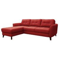 ECKSOFA  Lederlook Echtleder Rot  - Buchefarben/Rot, Design, Leder/Holz (168/238cm) - Livetastic