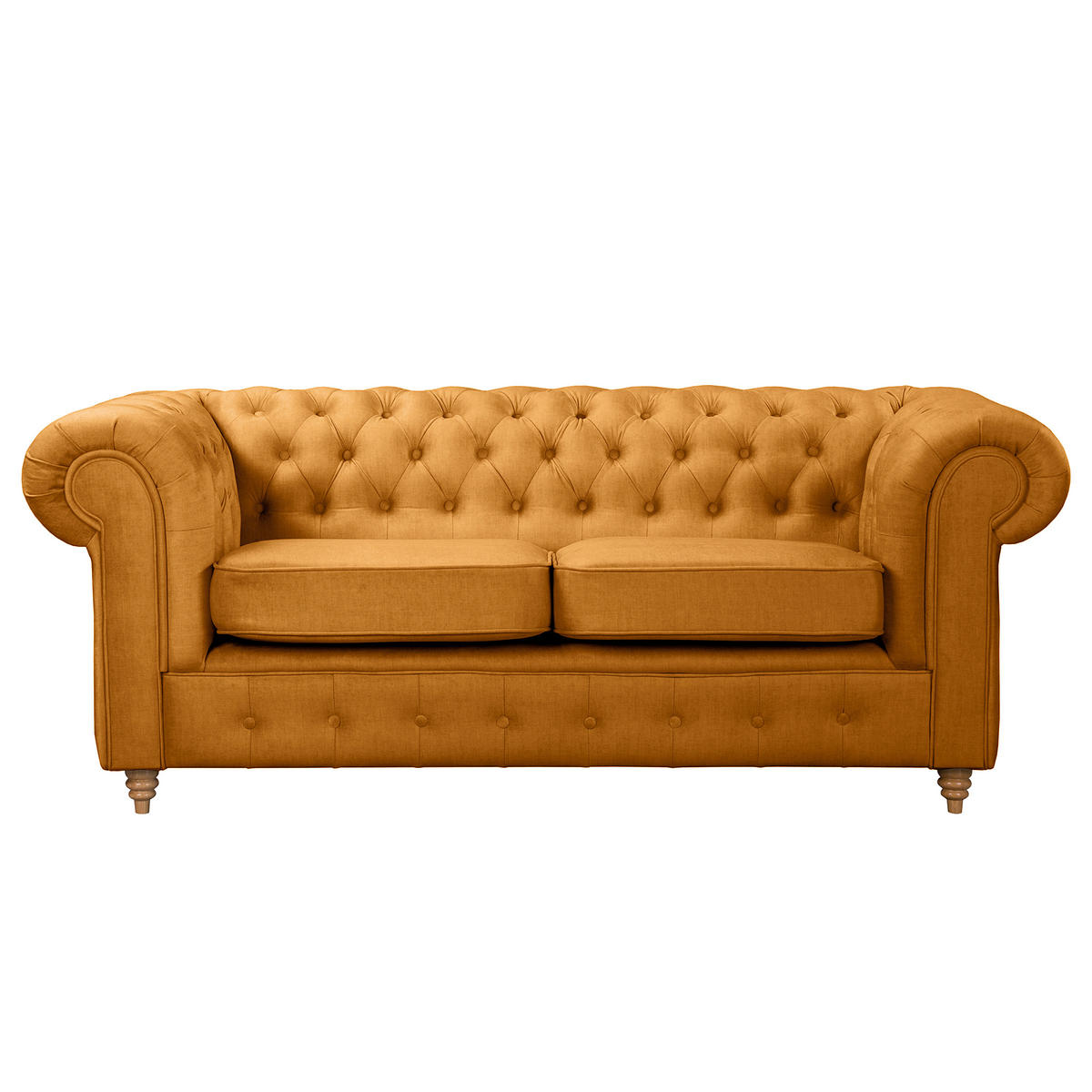 2-SITZER-SOFA Mikrofaser Bernsteinfarben  - Bernsteinfarben/Braun, Design, Holz/Textil (190/75/91cm) - P & B