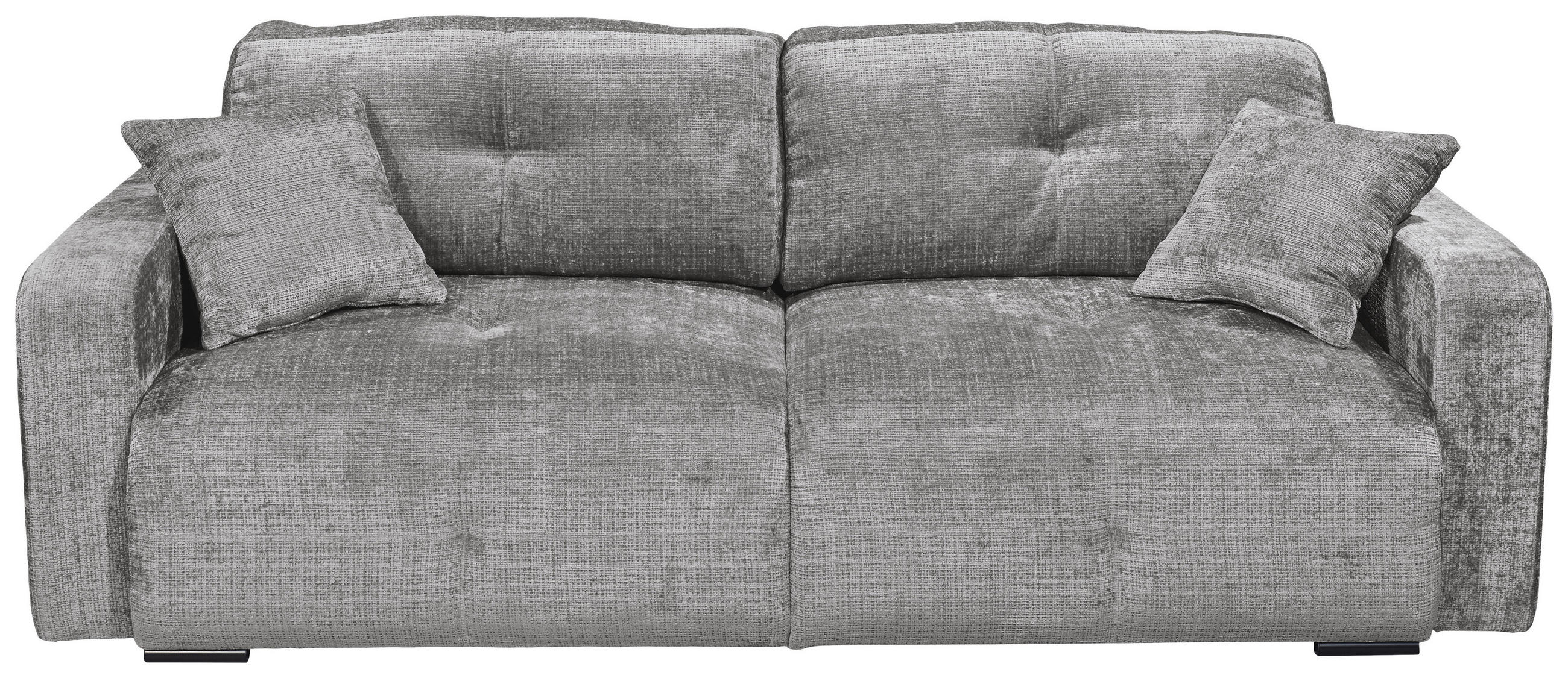 SCHLAFSOFA Chenille Grau  - Schwarz/Grau, KONVENTIONELL, Kunststoff/Textil (235/88/120cm) - MID.YOU