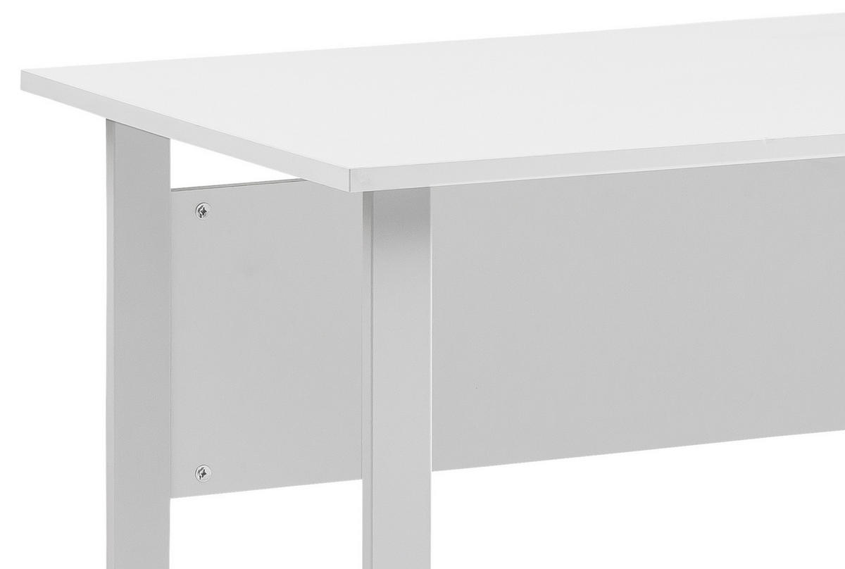 SCHREIBTISCH 160/65/73,2 cm  in Alufarben, Hellgrau  - Hellgrau/Alufarben, KONVENTIONELL, Holzwerkstoff/Metall (160/65/73,2cm) - MID.YOU