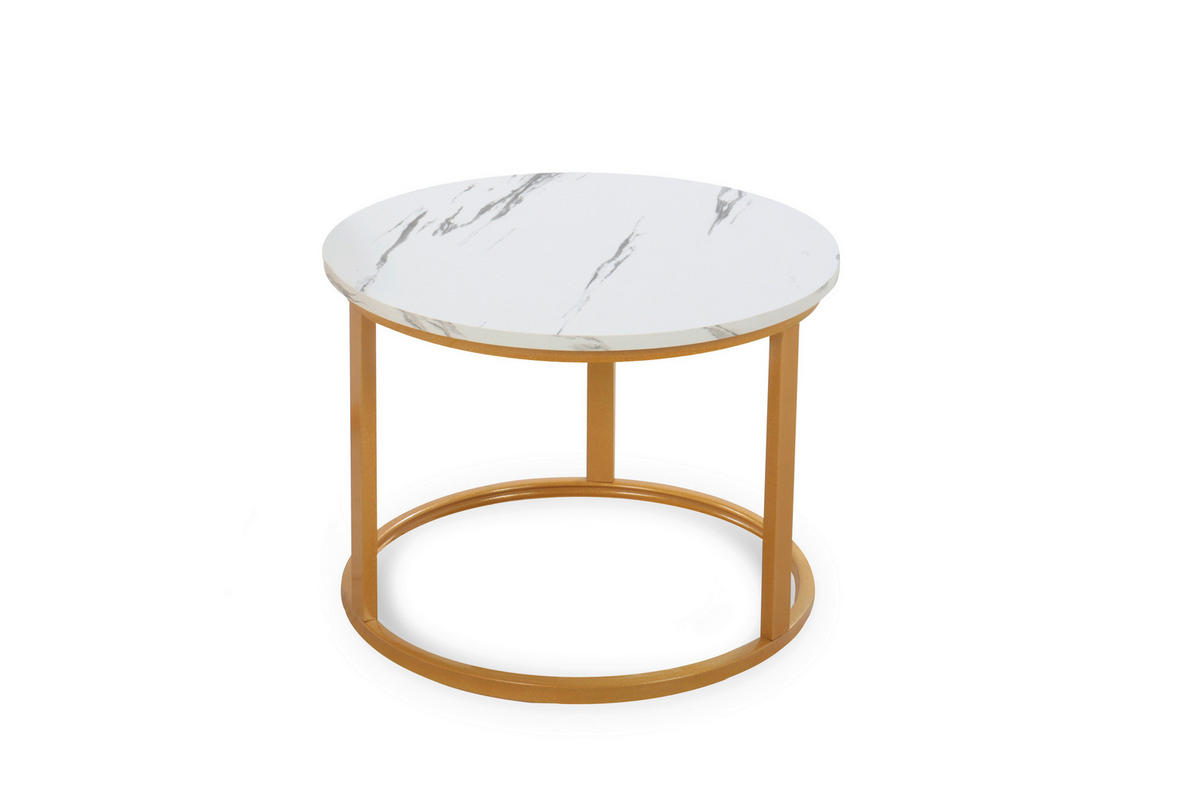SET KLUB STOLIĆA višebojno, bijela, zlatne boje  metal, drvni materijal  - bijela/višebojno, Design, drvni materijal/metal (50-70/50-70/38-45cm) - MID.YOU