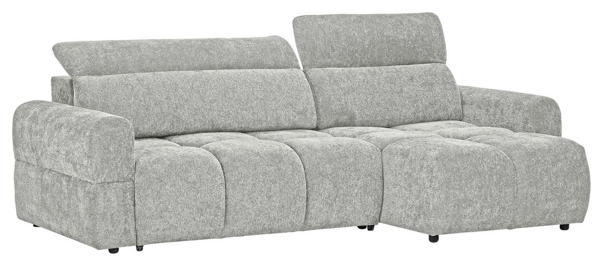 ECKSOFA Mintgrün Chenille Bettkasten, Rücken echt, Kopfteilverstellung, Sitztiefenverstellung  - Schwarz/Mintgrün, MODERN, Kunststoff/Textil (268/165cm) - Carryhome