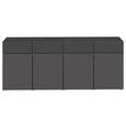 SIDEBOARD  200/79,6/39,8 cm 4 Schublade(n)  - Anthrazit/Schwarz, Design, Holzwerkstoff/Kunststoff (200/79,6/39,8cm) - Xora