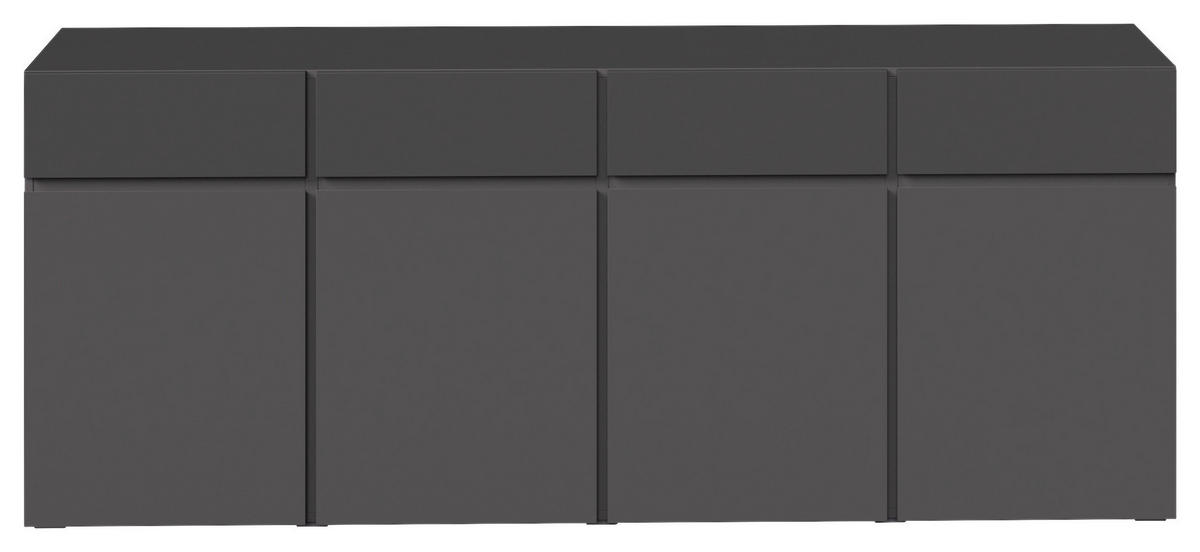 SIDEBOARD  200/79,6/39,8 cm 4 Schublade(n)  - Anthrazit/Schwarz, Design, Holzwerkstoff/Kunststoff (200/79,6/39,8cm) - Xora