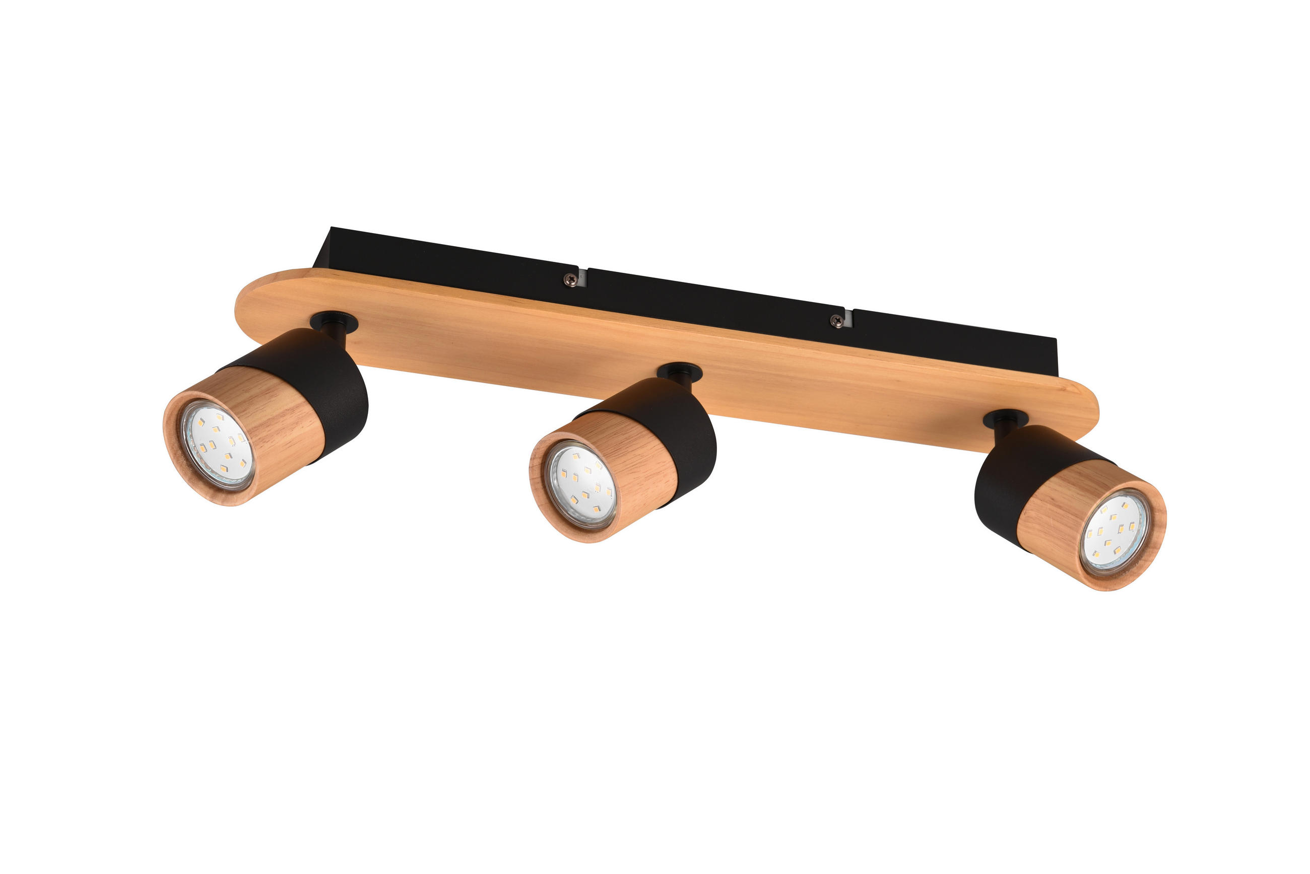 STRAHLER Aruni 48/9/15 cm   - Schwarz/Braun, Natur, Holz/Metall (48/9/15cm) - Trio Leuchten