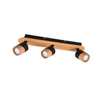 STRAHLER - Schwarz/Braun, Natur, Holz/Metall (48/9/15cm)