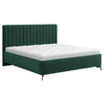 POLSTERBETT gepolstertes Kopfteil, Lattenrost, Bettkasten Waldgrün 180/200 cm  - Waldgrün/Schwarz, KONVENTIONELL, Holz/Textil (180/200cm) - Hom`in