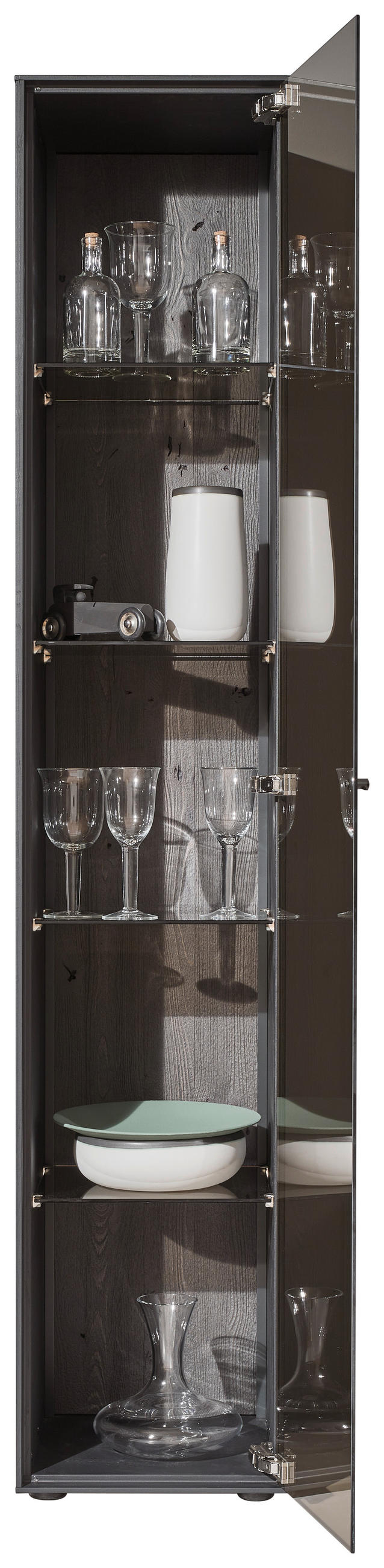 VITRINE Anthrazit  39/204/44 cm  - Anthrazit, Design, Glas/Holz (39/204/44cm) - Johann Jakob