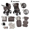 KINDERWAGENSET  Salsa 5 Air Starter Set  Marron  - Graubraun/Creme, Basics, Textil/Metall (95.5/63/107,5cm) - ABC Design