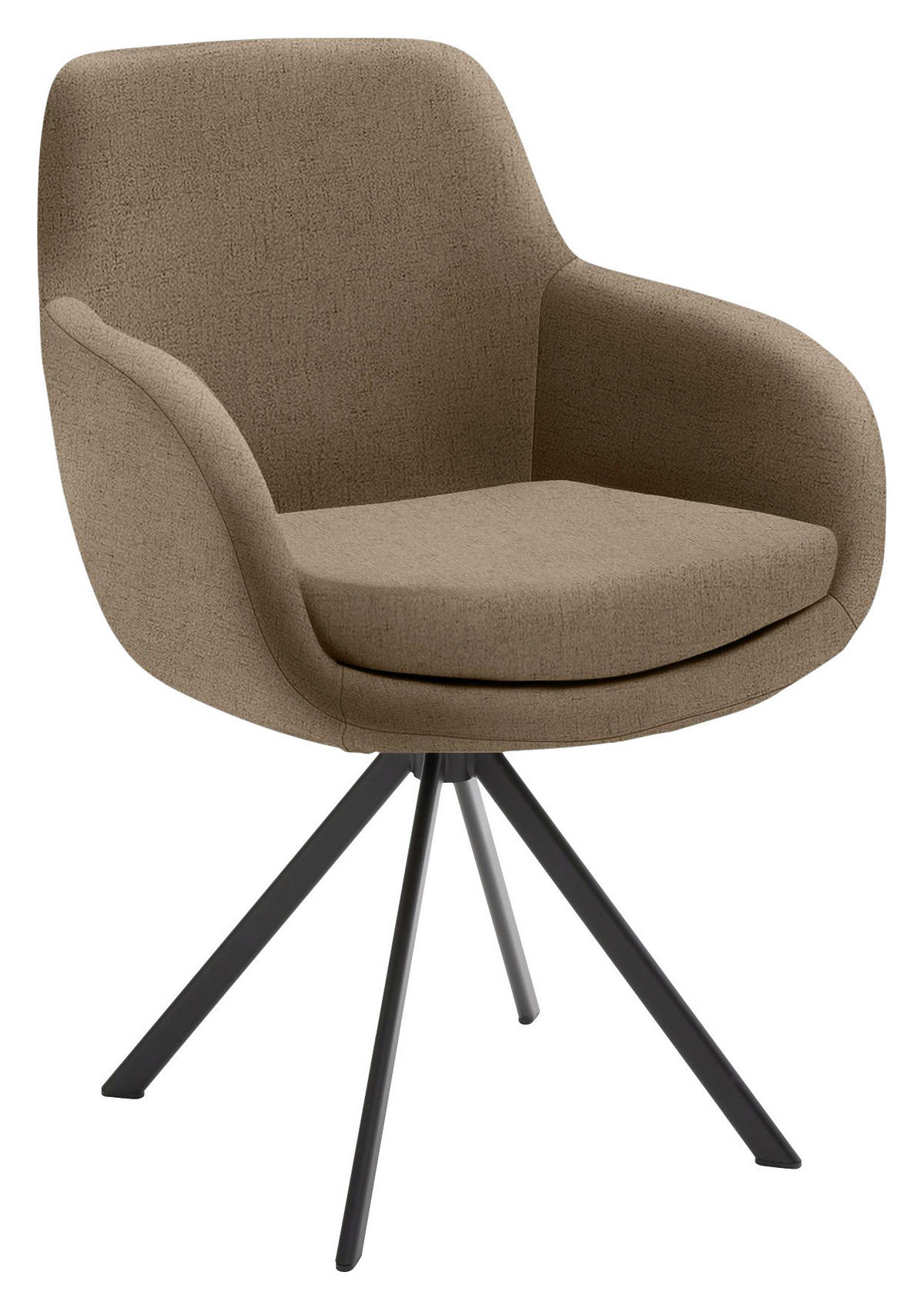 ARMLEHNSTUHL  in Eisen Flachgewebe  - Schwarz/Braun, Design, Textil/Metall (62/86/66cm) - Musterring