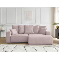 ECKSOFA Ottomane rechts  ATILLA Lila Cord  - Lila/Schwarz, MODERN, Kunststoff/Textil (244/149cm)