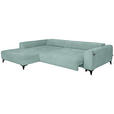 ECKSOFA  in Chenille Hellblau  222/279 cm  - Schwarz/Hellblau, KONVENTIONELL, Kunststoff/Textil (222/279cm) - Hom`in