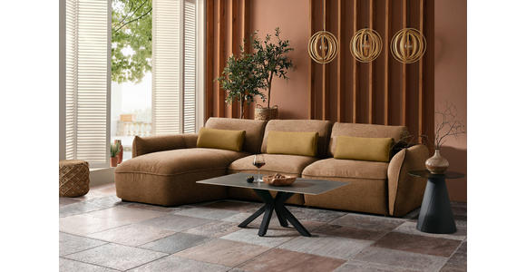 ECKSOFA  in Chenille Rostfarben  190/340 cm  - Rostfarben/Goldbraun, Design, Kunststoff/Textil (190/340cm) - Belluti