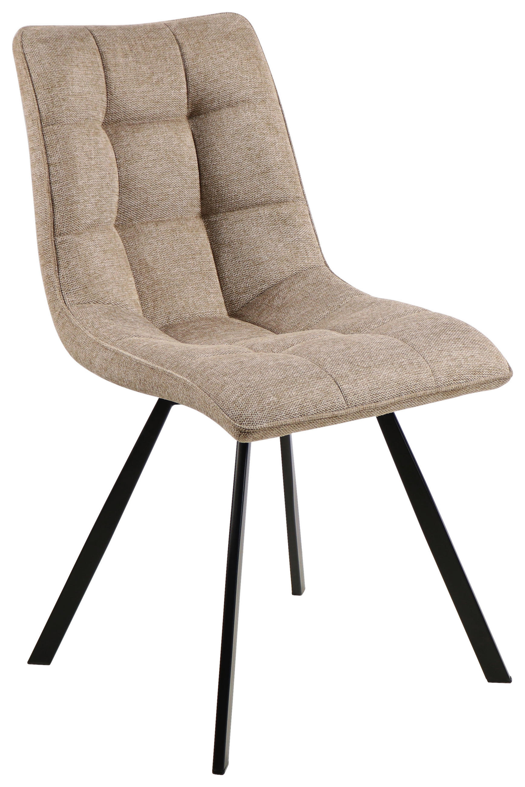 STUHL Leinenoptik Braun, Schwarz  - Schwarz/Braun, Design, Textil/Metall (47/61/86cm) - Xora