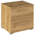 NACHTSCHRANK 50/49/42 cm  - Eichefarben/Silberfarben, Design, Holzwerkstoff/Metall (50/49/42cm) - Novel