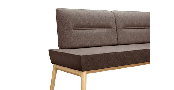 SITZBANK 160/92/66 cm Webstoff Eichefarben, Dunkelgrau Eiche massiv  - Eichefarben/Dunkelgrau, KONVENTIONELL, Holz/Textil (160/92/66cm) - Linea Natura