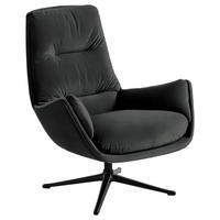 SESSEL in Samt Dunkelgrau  - Dunkelgrau/Schwarz, Design, Textil/Metall (83/94/97cm) - home24