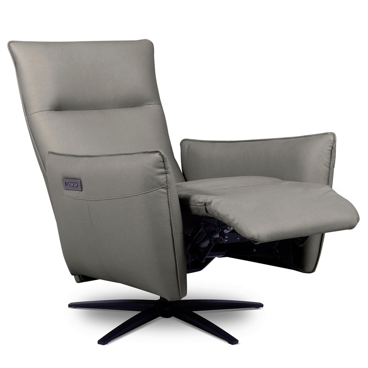 RELAXSESSEL Textil Grau  - Schwarz/Grau, Design, Textil/Metall (77/107/88cm) - Livetastic