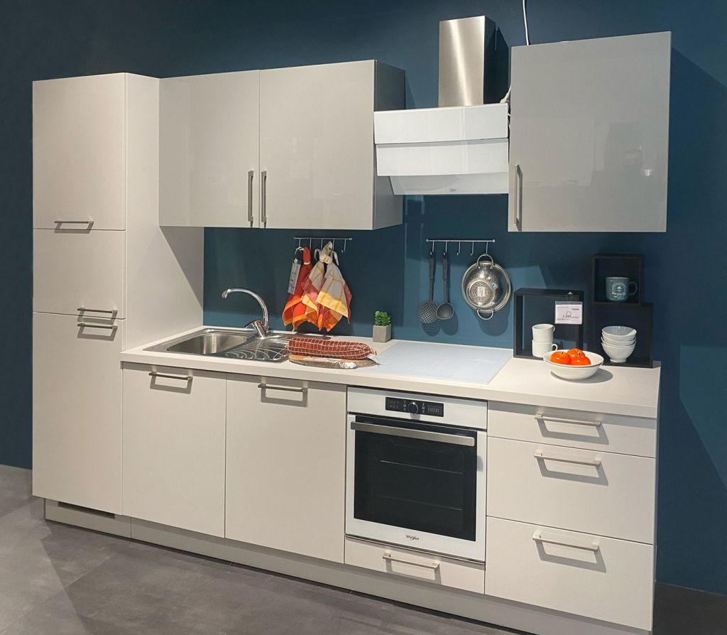 BLOK KUHINJA BEZ APARATA  siva, bela  - siva/bela, Lajfstajl, pločasti materijal (300cm) - Moderano