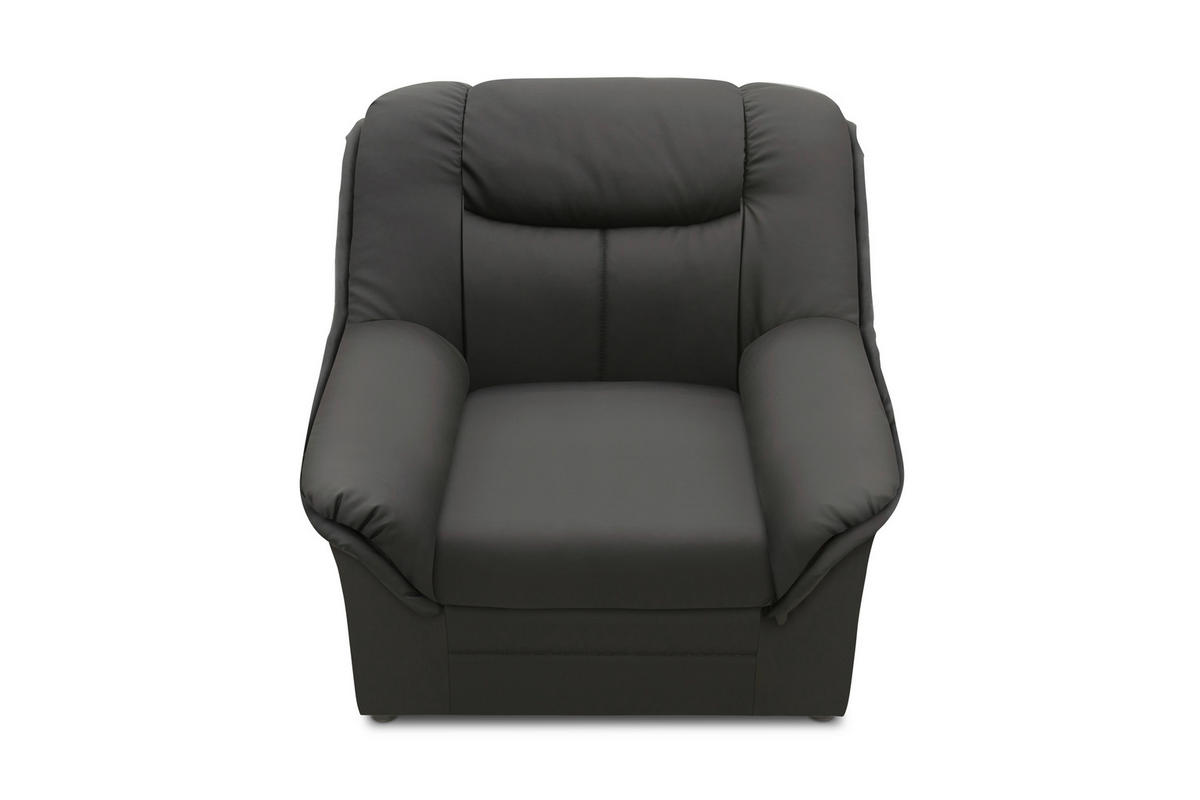 SESSEL in Lederlook Schwarz  - Schwarz, KONVENTIONELL, Kunststoff/Textil (95/89/90cm) - MID.YOU