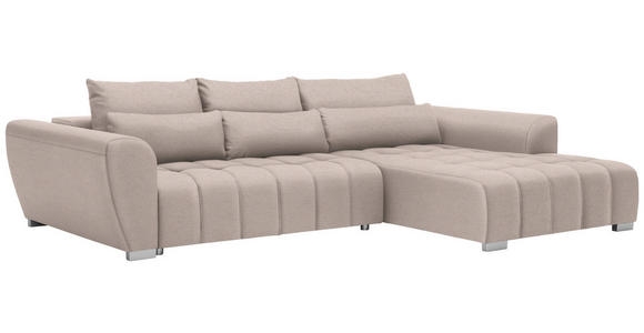 ECKSOFA in Webstoff Beige  - Beige/Silberfarben, MODERN, Kunststoff/Textil (304/218cm) - Carryhome