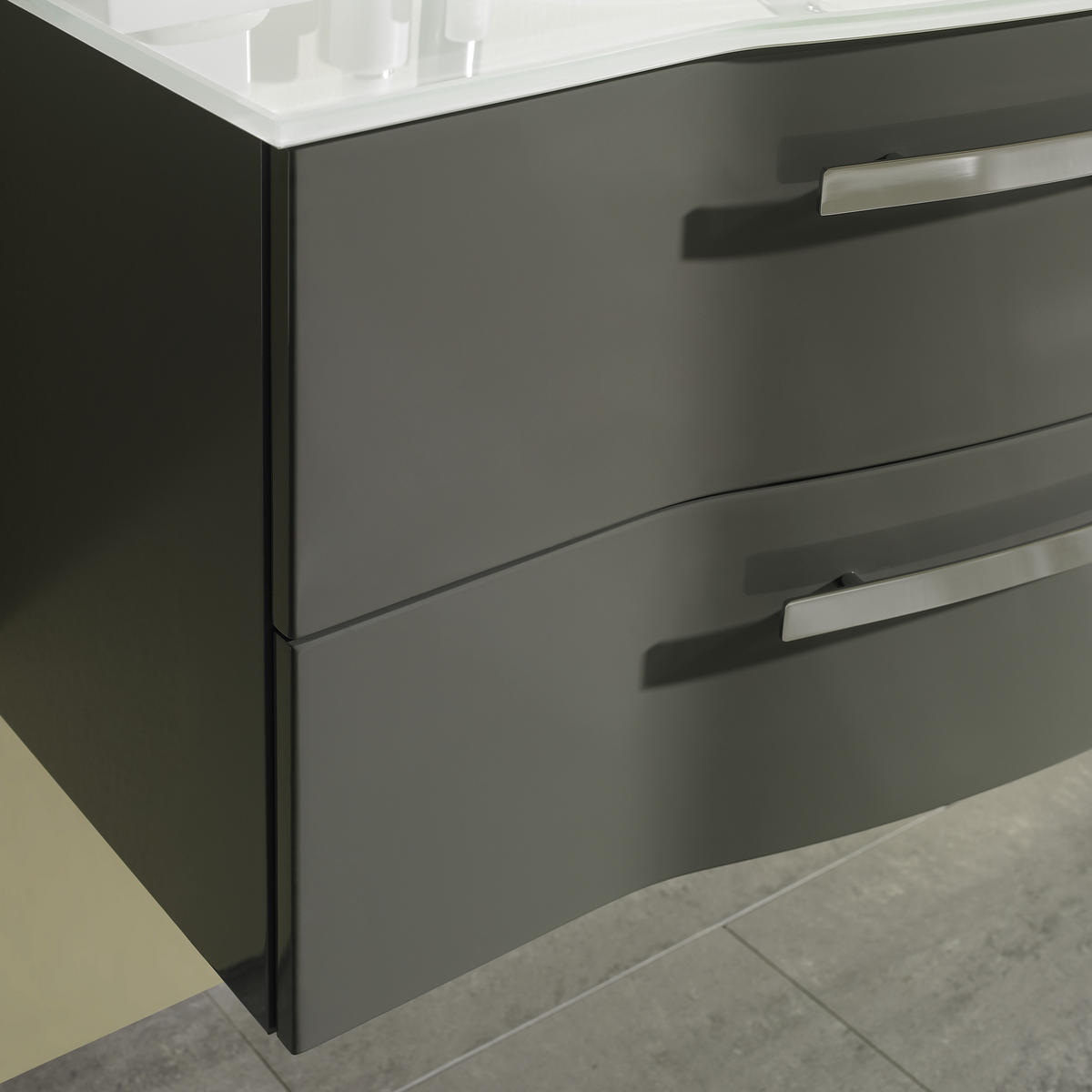 KUPAONICA  siva  - siva, Design, staklo/drvni materijal (120cm) - Sadena