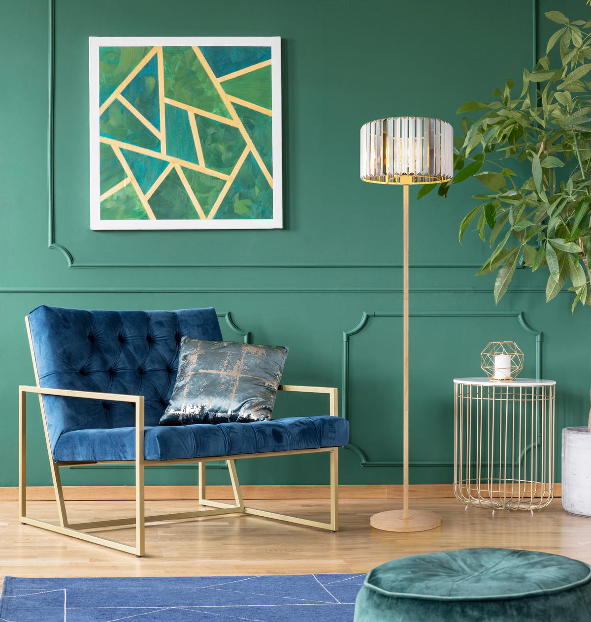 STOJACÍ LAMPA, 35/150 cm  - šedá/hnědá, Trend, kov/sklo (35/150cm)